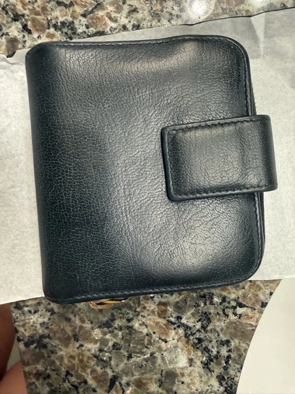 Saint Laurent Black Leather YSL Embossed Zip Wallet - Picture 2 of 9
